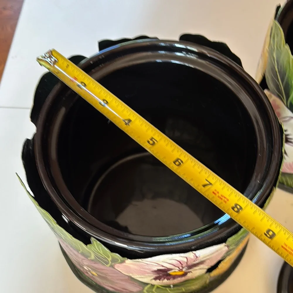 Floral Ceramic /Metal hand painted Canister Set - Multicolor - Picture 6 of 12